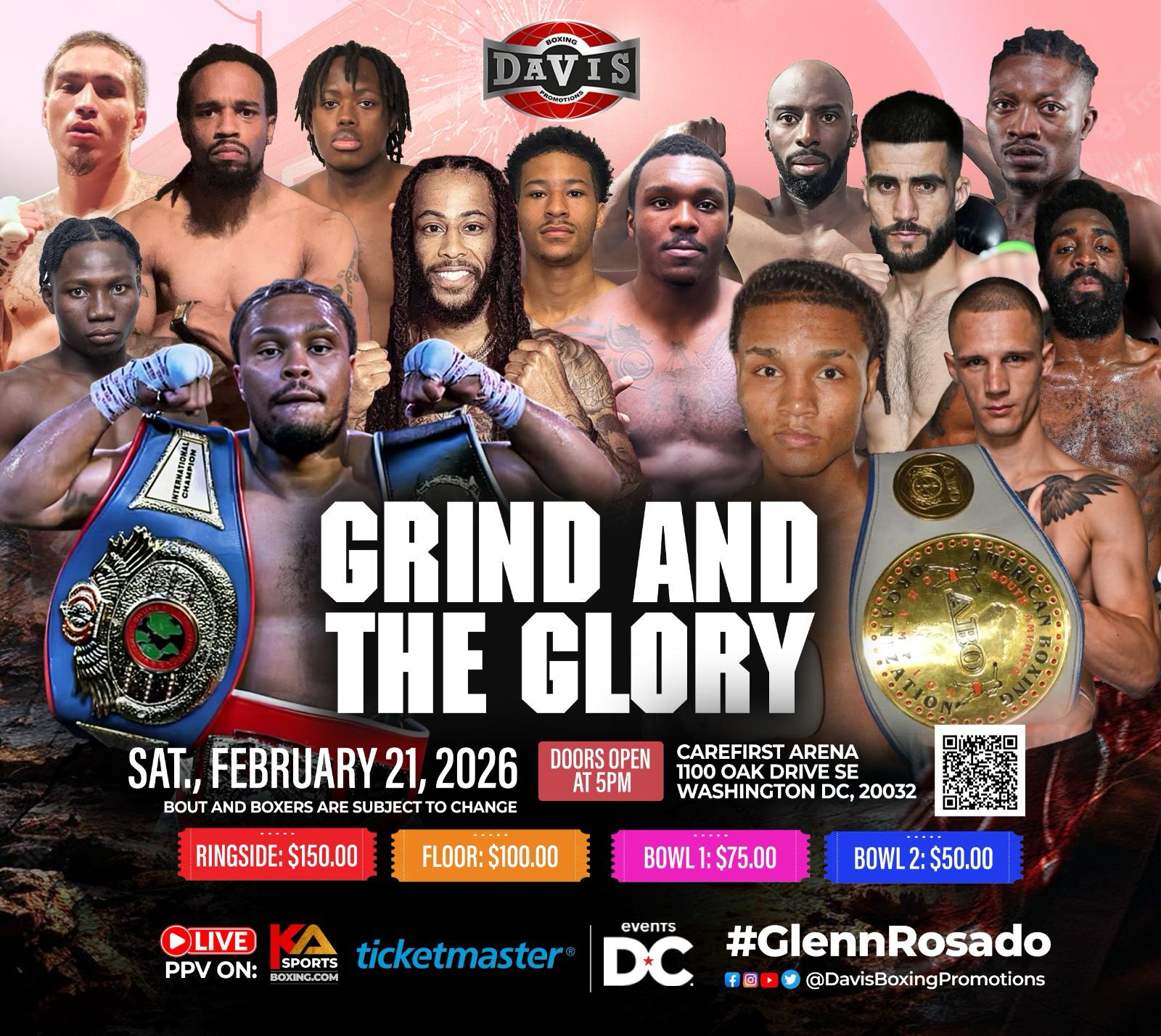 Davis Boxing Promotions Brings " Grind & Glory To Washington DC.